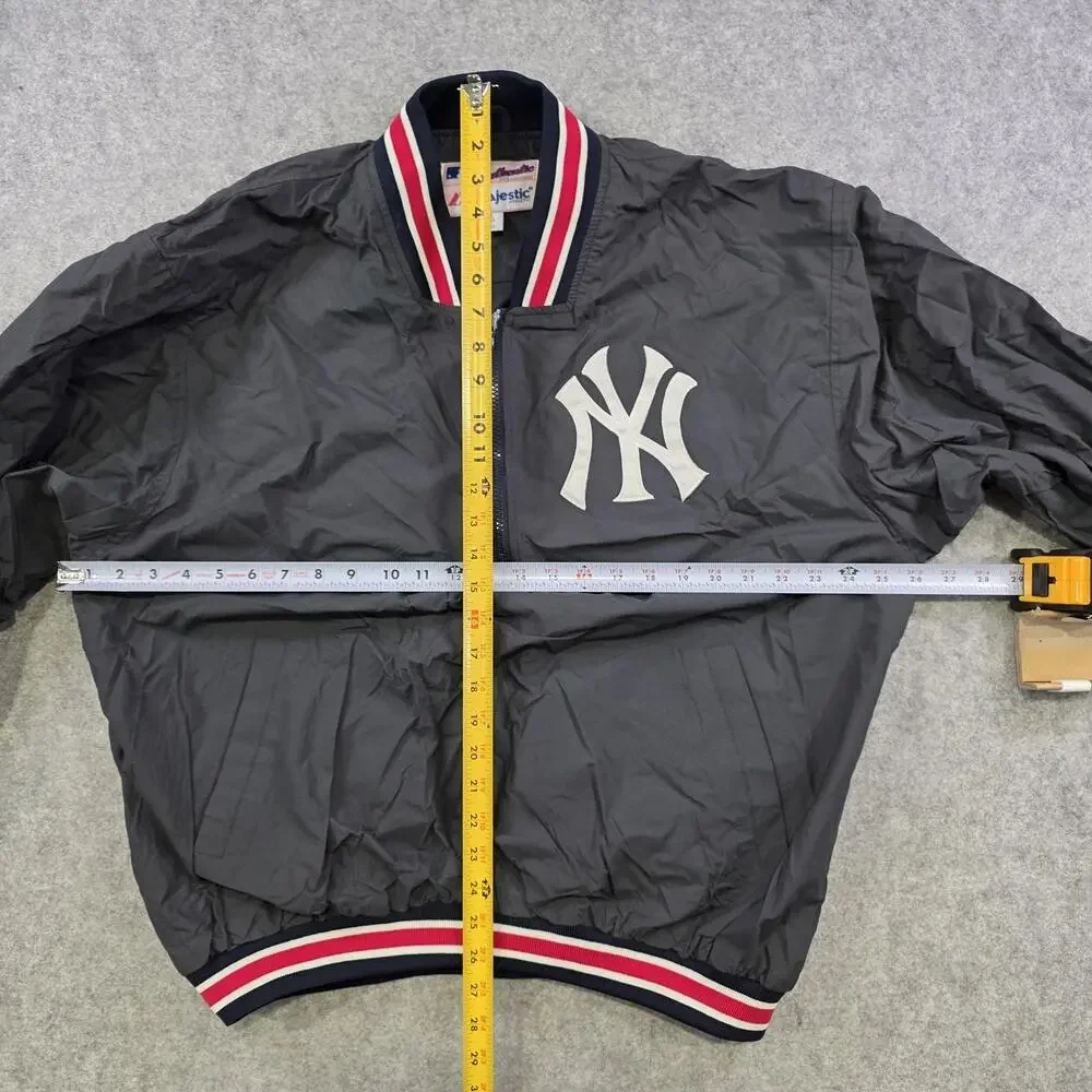 Vintage New York Yankees Jacket‎ Mens XL Blue MLB Baseball Majestic Pullover
